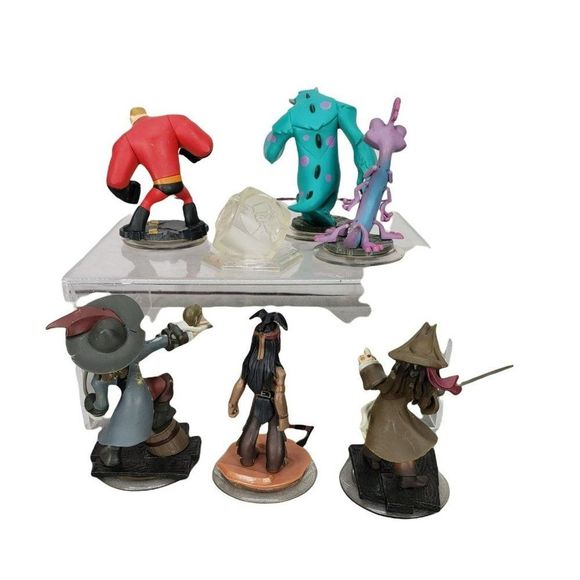 Disney Infinity Lot Of 7 THE INCREDIBLES, Monster Inc Sully, Jack Sparrow - Picture 2 of 11
